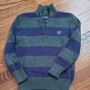 Chaps Green and Blue Striped Boys Sweater